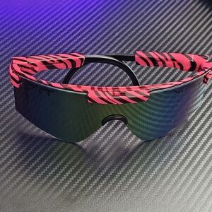 Pink and Black Striped Sunglasses